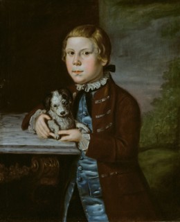 Boy of Hallett Family with Dog, 1766/76. Creator: Unknown.