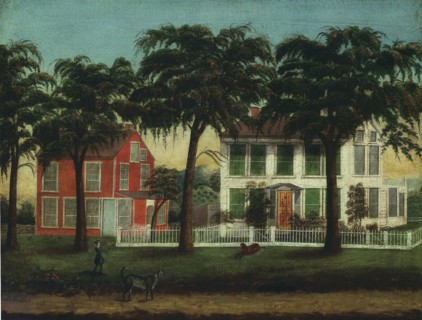 Houses on the Fox River, Illinois, 1881/90. Creator: Unknown.