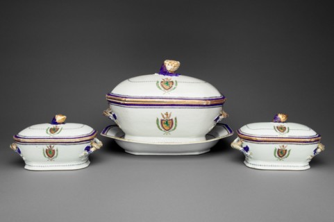 Tureens with cover and a stand, c. 1787/90.  Creator: Unknown.