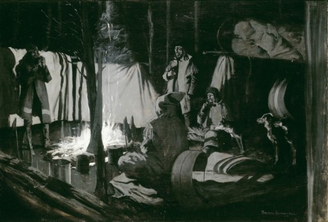 First and Best Camp of the Trip, 1895. Creator: Frederic Remington.