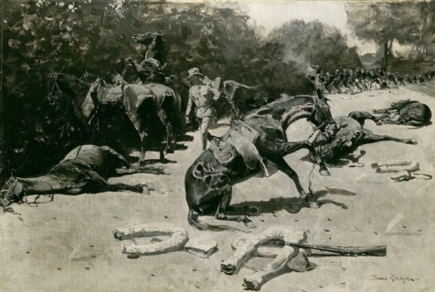 How the Horses Died for Their Country at Santiago, 1899. Creator: Frederic Remington.