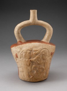 Stirrup Vessel Incised with Supernatural Battle Scene, 100 B.C./A.D. 500. Creator: Unknown.