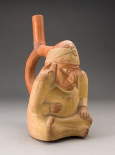 Portrait Vessel in Form of Seated Man, Possibly a Hunchback, 100 B.C./A.D. 500. Creator: Unknown.