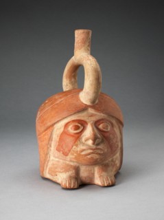 Abstract Portrait Vessel of a Ruler with Painted Face Resting on Feet, 100 B.C./A.D. 500. Creator: Unknown.