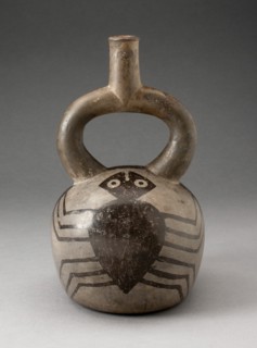 Stirrup Spout Vessel with Spider Motifs, 100 B.C./A.D. 500. Creator: Unknown.