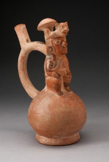 Handle Spout Vessel in the Form of a Seated Royal Figure, 100 B.C./A.D. 500. Creator: Unknown.