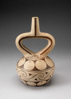 Stirrup Spout Vessel with Geometric Motifs, 100 B.C./A.D. 500. Creator: Unknown.