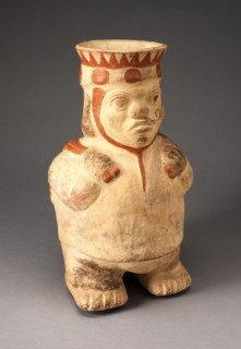 Effigy Jar Depicting a Dwarf Carrying a Puma, 100 B.C./A.D. 500. Creator: Unknown.