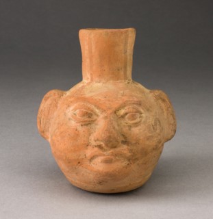 Miniature Portrait Jar of a Human Head with Face Painting, 100 B.C./A.D. 500. Creator: Unknown.
