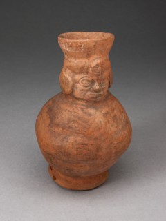 Small Jar in the Form of an Abstract Figure with Modeled Head, 100 B.C./A.D. 500. Creator: Unknown.