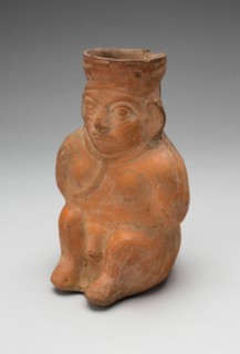 Jar in the Form of a Captive with Modeled Head, Rope Encircling Neck, and Tied Hands, 100 BC/AD 500. Creator: Unknown.