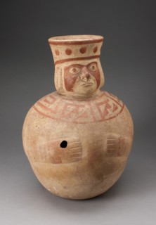 Jar in the Form of an Abstract Figure with Modeled Head and Wide Collar, 100 B.C./A.D. 500. Creator: Unknown.
