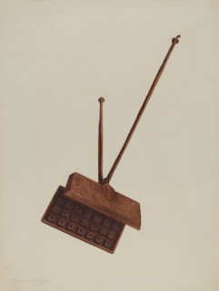 Fireplace Waffle Iron, c. 1939. Creator: Manuel G. Runyan.