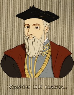 'Vasco De Gama',  (c1460s-1524), 1830. Vasco da Gama (c1460s-1524) Portuguese explorer and the first European to reach India by sea, which opened sea routes for an age of global imperialism. From "Bio...