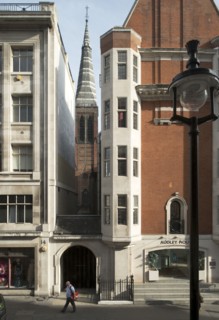 Spire of All Saints Church, Margaret Street, from Great Titchfield Street, Marylebone, London, 2014. Creator: Chris Redgrave.