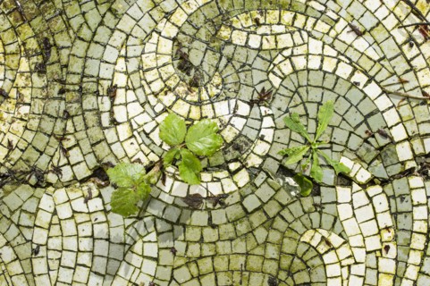 Mosaic floor, Doxford House, Silksworth, Sunderland, 2014. Creator: Alun Bull.