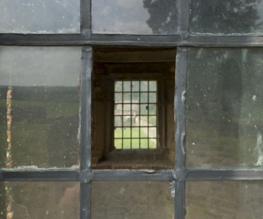 Window in the summerhouse, Hamsterley Hall, Hamsterley, County Durham, 2014. Creator: Alun Bull.