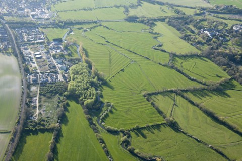 Water meadows along the River Frome, Kingston Maurward, Dorset, 2015. Creator: Historic England.