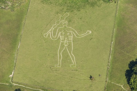 The Cerne Abbas Giant chalk hill figure, Dorset, 2015. Creator: Historic England.