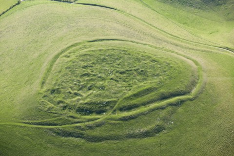 Rybury Camp, causewayed enclosure, hillfort and post-medieval chalk pits, Wiltshire, 2015. Creator: Historic England.
