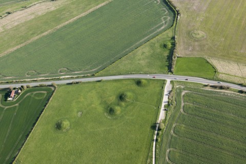 Overton Hill round barrow cemetery and The Sanctuary, Wiltshire, 2015. Creator: Historic England.