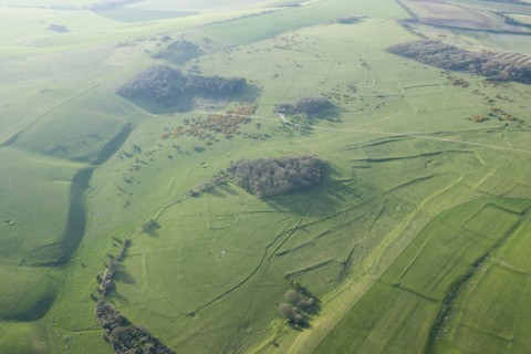Prehistoric to post-medieval remains, Fyfield Down, Wiltshire, 2015. Creator: Historic England.