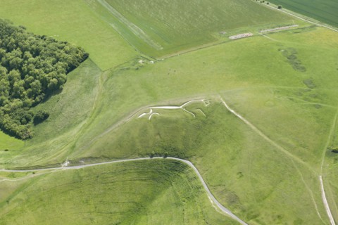Uffington White Horse chalk figure, White Horse Hill, Oxfordshire, 2015. Creator: Historic England.