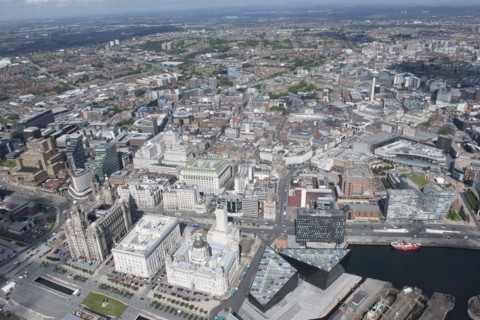 View of Liverpool from the historic waterfront, 2015. Creator: Historic England.