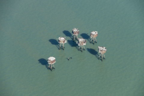 Shivering Sands Army Fort, World War II anti-aircraft defences, Thames Estuary, 2015 Creator: Historic England.