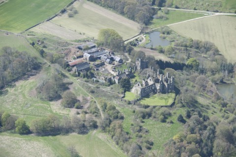 The ruins of Wingfield Manor, a medieval great house, Derbyshire, 2016. Creator: Historic England.