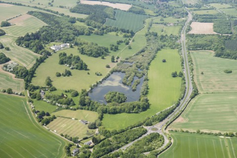 The lake and landscape park at Shardeloes, Amersham, Buckinghamshire, 2018. Creator: Historic England.