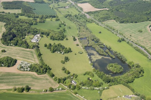 The lake and landscape park at Shardeloes, Amersham, Buckinghamshire, 2018. Creator: Historic England.