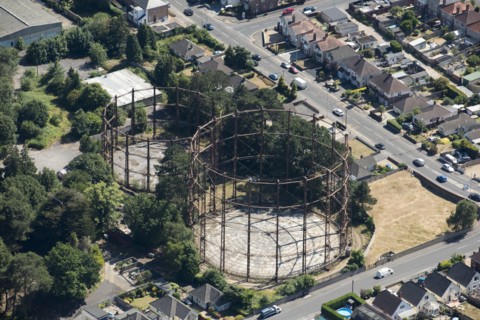 Gas holders, Branksome Gas Works, Poole, Dorset, 2018. Creator: Historic England.