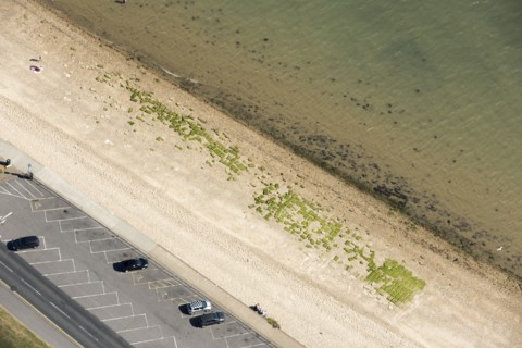 Remains of D-Day Embarkation Hard G1, Stokes Bay, Hampshire, 2018. Creator: Historic England.