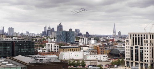 General view of the London skyline looking south-east from King's Cross, 2018. Creator: James O Davies.