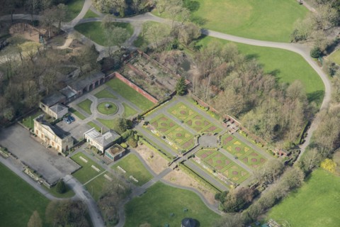 The remains of Falinge Hall and its gardens now a public park, Falinge Park, Rochdale, 2019. Creator: Historic England.