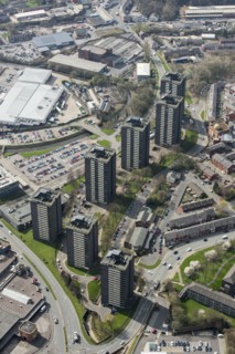 The Seven Sisters tower blocks, College Bank, Rochdale, 2019. Creator: Historic England.