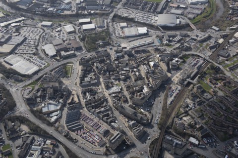 The town centre and Heritage Action Zone area, Dewsbury, Yorkshire, 2019. Creator: Historic England.