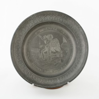 Plate, Vienna, 18th century; engraving probably 19th century.