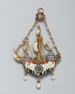 Pendant Shaped as a Ship, Germany, c. 1870/90.
