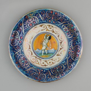 Plate with Cupid, Gubbio, 1530/40.