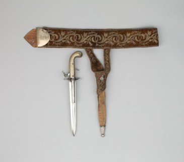 Combination Hunting Dagger and Double-Barrel Percussion Pistol, Sheath, and Belt of Emperor Maximilian of Mexico, Paris, 1864/67.