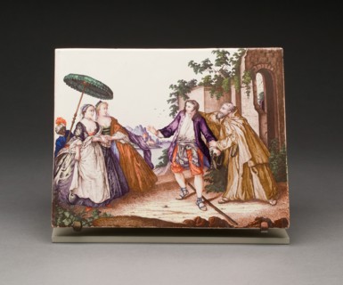 Plaque: The Geese of Brother Phillippe (Les Oies du Frere Philippe), Germany, c. 1750.
