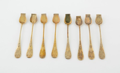 Set of Salt Spoons (10), Paris, 1789/1820.