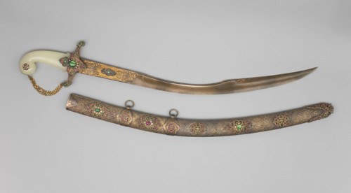 Saber (Kiliç) with Scabbard, Turkey, late 19th century Blade inscribed 1099 Hejira [A.D. 1687].