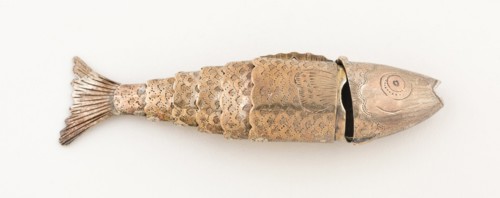 Fish-Shaped Vinaigrette, Birmingham, c. 1818.