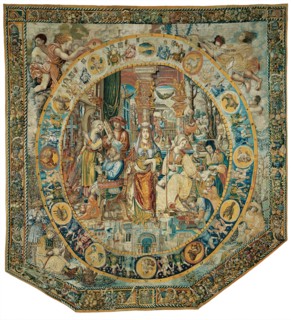 February from The Medallion Months, Flanders, before 1528. Circle of Bernard Van Orley.