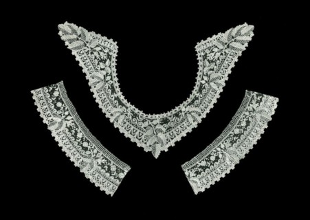 Handkerchief, Fragment of a Border, Collar, Two Cuffs, Belgium, 1880/90s.
