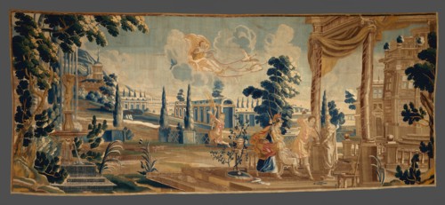 Pygmalion, from Stories from Ovid, Antwerp, c. 1675. Pygmalion the sculptor carves the statue with which he will fall in love. Woven at the Wauters workshop, after a design probably by Daniel Janssens...