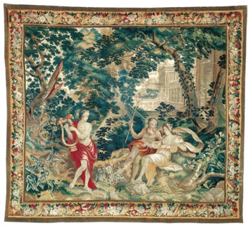 Orpheus Playing the Lyre to Hades and Persephone, from Orpheus and Eurydice or The Metamorphoses, Antwerp, c. 1685. Woven at the Wauters workshop, after a design probably by Peter Ykens and Pieter Spi...